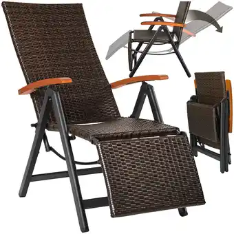 Netto Marken-Discount tectake Rattanstuhl, mit Aluminiumgestell, wetterfest und UV-beständig, 58 x 77 x 113 cm Angebot