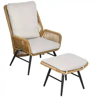 Netto Marken-Discount Outsunny Rattan Relaxsessel mit Hocker Polyester, PE Rattan Angebot