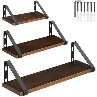 Netto Marken-Discount tectake 3er Set Wandregal, Industrial Style, Belastbarkeit je Regal 15 kg, Höhe 12 cm Angebot