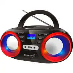 Netto Marken-Discount Cyberlux CD-Player m. LED-Beleuchtung USB Kinder Radio Schwarz/Rot Angebot