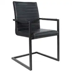 Netto Marken-Discount riess-ambiente Stuhl LOFT - antik schwarz mit Armlehne Eisengestell Freischwinger Industrial Angebot