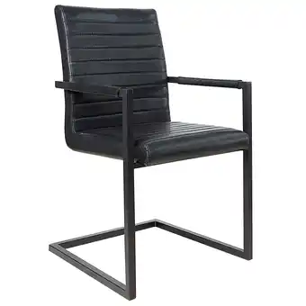 Netto Marken-Discount riess-ambiente Stuhl LOFT - antik schwarz mit Armlehne Eisengestell Freischwinger Industrial Angebot