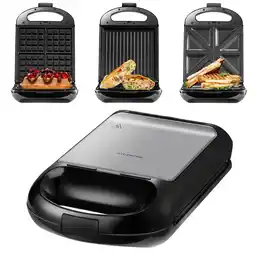 Netto Marken-Discount Steinborg 3in1 Sandwichmaker Kontaktgrill Waffeleisen 1200W Angebot