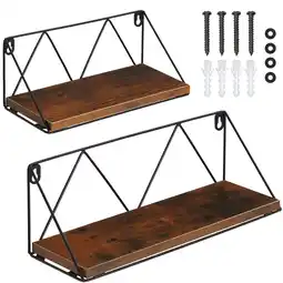 Netto Marken-Discount tectake 2er Set Wandregal, Industrial Style, Belastbarkeit je Regal 15 kg, Tiefe 13 cm Angebot