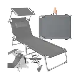 Netto Marken-Discount tectake Gartenliege, klappbar, 4-fach verstellbare Rückenlehne mit Kopfpolster, 190 x 68 x 65 cm Angebot