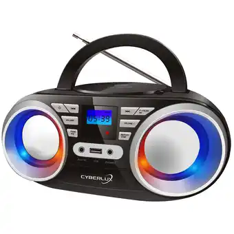 Netto Marken-Discount Cyberlux CD-Player m. LED-Beleuchtung USB Kinder Radio Schwarz/Silber Angebot