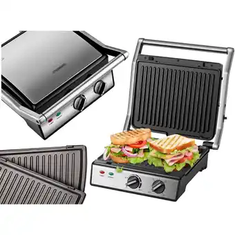 Netto Marken-Discount Steinborg 180° Kontaktgrill Timer Thermostat Anti-Rutsch-Füße 2000W Angebot