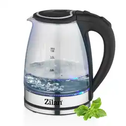 Netto Marken-Discount Zilan Glas Wasserkocher 1.8L mit blauer LED-Beleuchtung 1800W Angebot