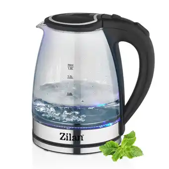 Netto Marken-Discount Zilan Glas Wasserkocher 1.8L mit blauer LED-Beleuchtung 1800W Angebot