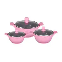 Netto Marken-Discount Kochtopfset 20-24-28cm 6-tlg Pink Angebot
