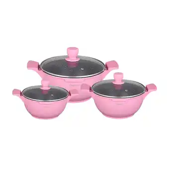 Netto Marken-Discount Kochtopfset 20-24-28cm 6-tlg Pink Angebot