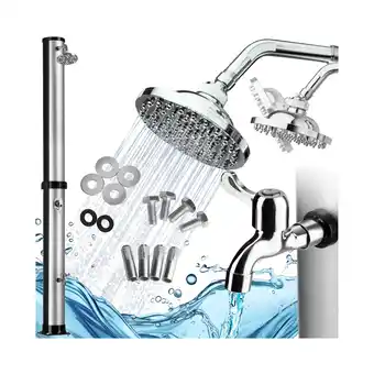 Netto Marken-Discount tectake Solardusche, 38 Liter, Regenduschkopf mit Kugelgelenk, inklusive Wasserhahn Angebot