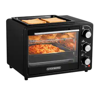 Netto Marken-Discount Steinborg 3in1 Minibackofen 20L mit Grillplatte Umluft 1300W schwarz Angebot