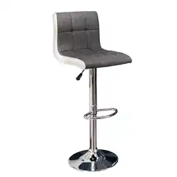 Netto Marken-Discount riess-ambiente Barhocker MODENA - höhenverstellbar grau weiß Barstuhl Fußablage Kunstleder Angebot