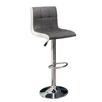 Netto Marken-Discount riess-ambiente Barhocker MODENA - höhenverstellbar grau weiß Barstuhl Fußablage Kunstleder Angebot