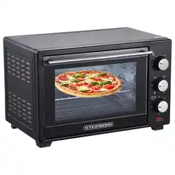 Netto Marken-Discount Steinborg Minibackofen Pizzaofen 25L mit Umluft 1600W schwarz Angebot