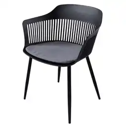 Netto Marken-Discount riess-ambiente Stuhl AIRE - schwarz Kunststoff Stahlgestell Indoor Outdoor inkl. Kissen Angebot