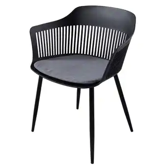 Netto Marken-Discount riess-ambiente Stuhl AIRE - schwarz Kunststoff Stahlgestell Indoor Outdoor inkl. Kissen Angebot