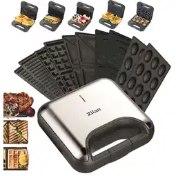 Netto Marken-Discount Zilan 5in1 Sandwichmaker Kontaktgrill Waffeleisen Zaubernuss 800W Angebot