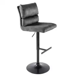 Netto Marken-Discount riess-ambiente Barhocker COMFORT - höhenverstellbar dunkelgrau Samt schwenkbar Barstuhl Fußablage Angebot