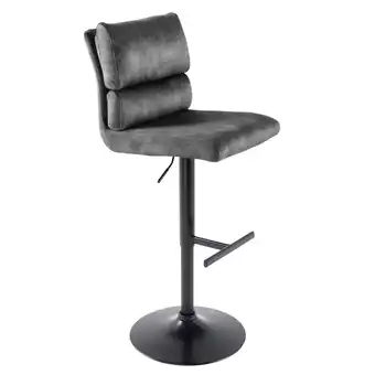 Netto Marken-Discount riess-ambiente Barhocker COMFORT - höhenverstellbar dunkelgrau Samt schwenkbar Barstuhl Fußablage Angebot