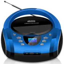 Netto Marken-Discount Cyberlux Tragbarer CD-Player Boombox CD/MP3 USB Kinder Radio blau Angebot