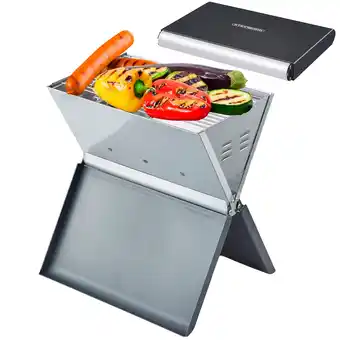 Netto Marken-Discount Steinborg Klappgrill Laptopgrill Campinggrill Hitzebeständig schwarz Angebot