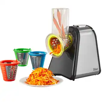 Netto Marken-Discount Zilan Elektrischer Gemüsehobel Reibe Spiralschneider 4 Aufsätze 200W Angebot
