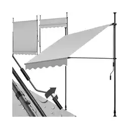 Netto Marken-Discount tectake Klemmmarkise, mit Handkurbel, höhenverstellbar 211 - 304 cm, einfache Montage Angebot