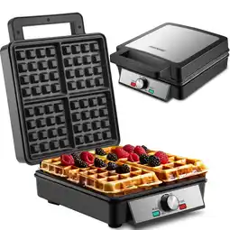 Netto Marken-Discount Steinborg XXL Waffeleisen Anftihaftbeschichtung Backampel 1200W Angebot
