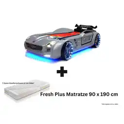 Netto Marken-Discount Autobett Kinderbett Rio Roadster LED Sound Sportsitze Lattenrost Spoiler 90x190 cm Angebot