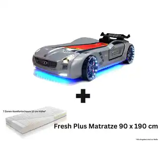 Netto Marken-Discount Autobett Kinderbett Rio Roadster LED Sound Sportsitze Lattenrost Spoiler 90x190 cm Angebot