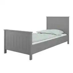 Netto Marken-Discount Landhaus Einzelbett 90x200 Bett grau Kinder Jugendbett Gästebett Bettgestell Angebot