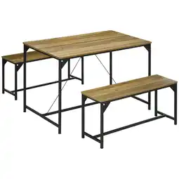 Netto Marken-Discount HOMCOM Esstisch Set Spanplatte, Stahl Angebot