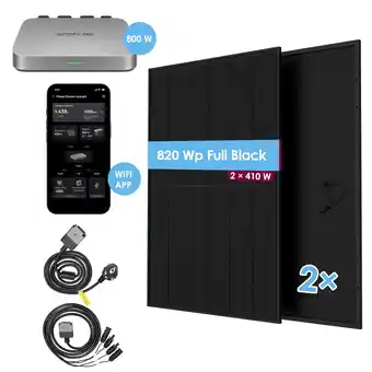 Netto Marken-Discount VALE Balkonkraftwerk ECOFLOW 820W/800W, WiFi, Full Black Solarmodule Angebot