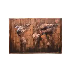 Netto Marken-Discount Harms Import & Vertriebs GmbH & Co. KG - 3D Metallbild Weltkarte, braun Angebot