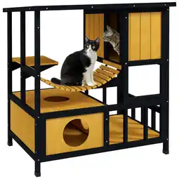 Netto Marken-Discount PawHut Katzenhaus Kiefernholz, Tannenholz Angebot