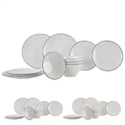 Netto Marken-Discount GIMEX Melamin Geschirr Set Linea Line Camping Essgeschirr Reise Picknick Teller Farbe: schwarz Angebot