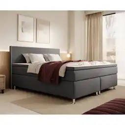 Netto Marken-Discount Inter Handels Boxspringbett Gent - versch. Ausführungen - 140x200cm Anthrazit TFK Angebot