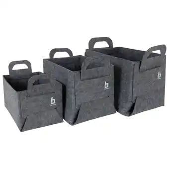 Netto Marken-Discount BO-CAMP Camping Filzkorb 3er Set Barnsburry Faltkorb Organizer Aufbewahrungsbox Angebot