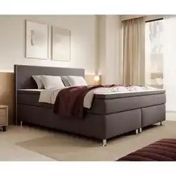 Netto Marken-Discount Inter Handels Boxspringbett Gent - versch. Ausführungen - 180x200cm Braun TFK Angebot