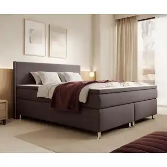 Netto Marken-Discount Inter Handels Boxspringbett Gent - versch. Ausführungen - 180x200cm Braun TFK Angebot