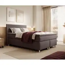 Netto Marken-Discount Inter Handels Boxspringbett Gent - versch. Ausführungen - 140x200cm Braun TFK Angebot