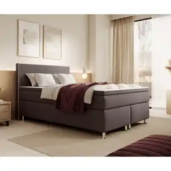 Netto Marken-Discount Inter Handels Boxspringbett Gent - versch. Ausführungen - 140x200cm Braun TFK Angebot