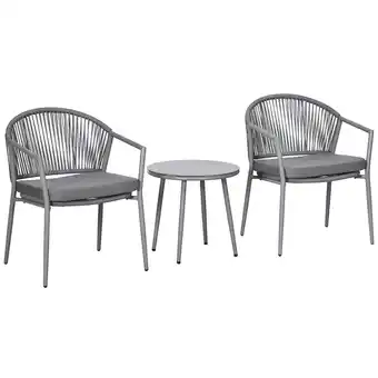 Netto Marken-Discount Outsunny Rattan Bistroset Stahl, PE Rattan Angebot