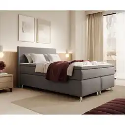 Netto Marken-Discount Inter Handels Boxspringbett Gent - versch. Ausführungen - 140x200cm Grau TFK Angebot