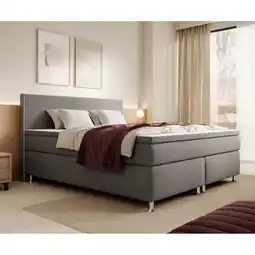 Netto Marken-Discount Inter Handels Boxspringbett Gent - versch. Ausführungen - 180x200cm Grau TFK Angebot