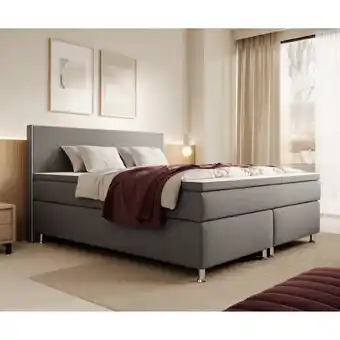 Netto Marken-Discount Inter Handels Boxspringbett Gent - versch. Ausführungen - 180x200cm Grau TFK Angebot