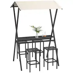 Netto Marken-Discount Outsunny Polyrattan Gartenbar Set PE-Rattan, Stahl Angebot