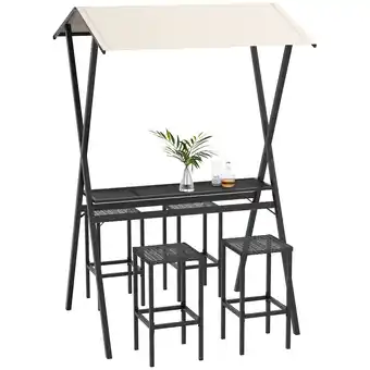 Netto Marken-Discount Outsunny Polyrattan Gartenbar Set PE-Rattan, Stahl Angebot
